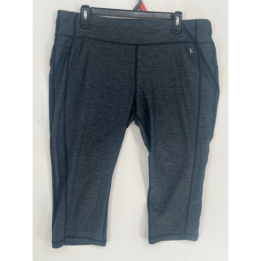 Danskin Now Womens XL 16-18 Gray Melange Dri-More Capri Leggings Activewear